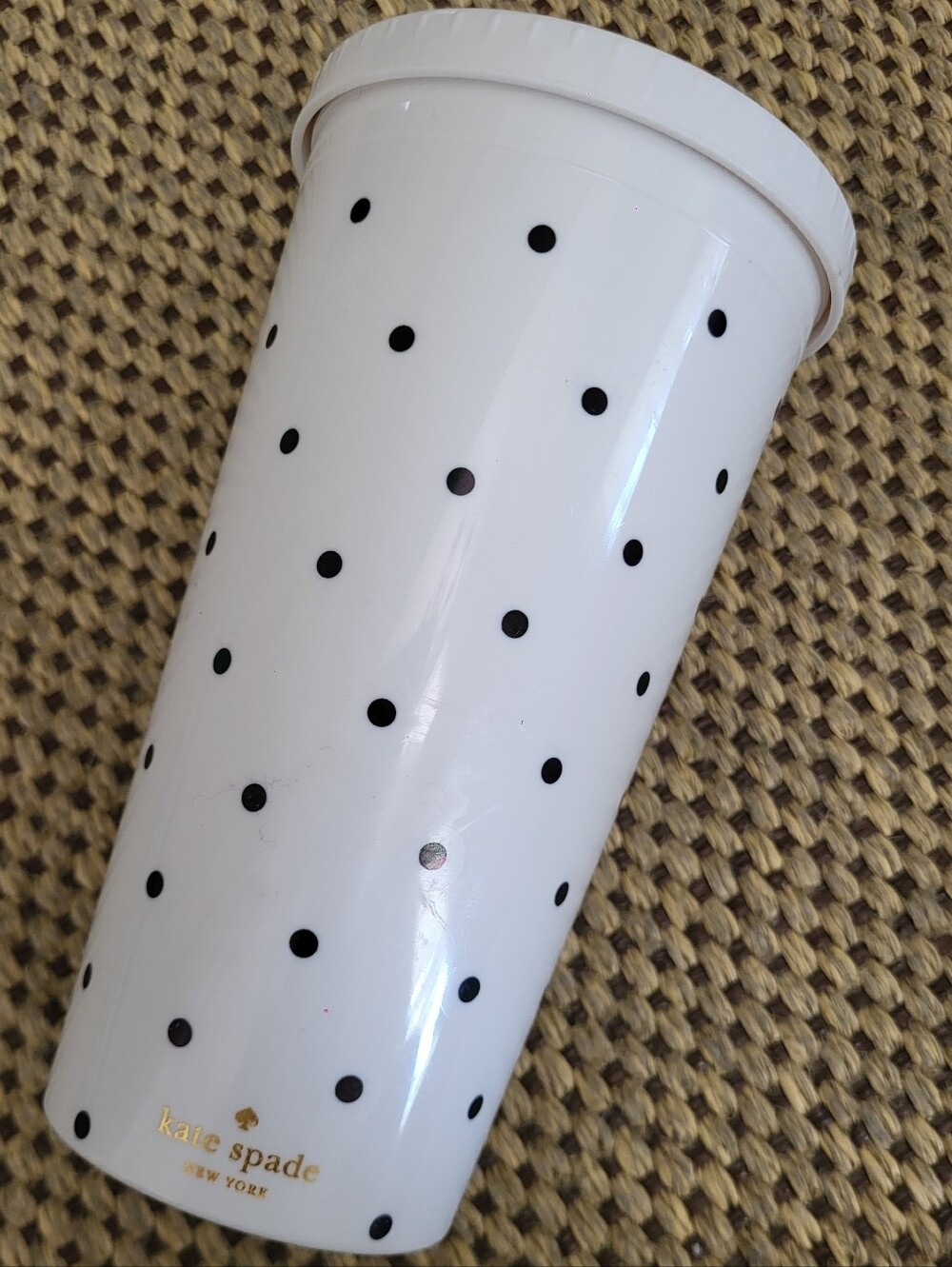 Kate Spade New York Polka Dots Insulated Tumbler Travel Mug 16 oz.